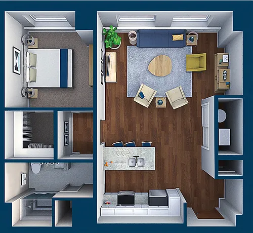 Floor plan Suite Style 07 - 1 Bedroom 1 Bath