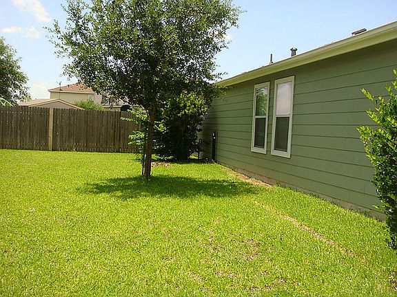 Left side of the property
