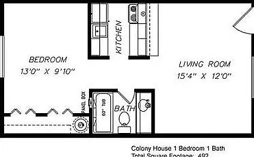 1 bed, 492 sqft, $810 — Photo 2
