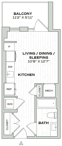 Floor plan Studio - Alula - E01