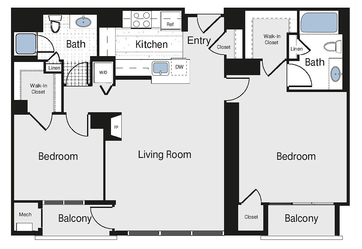 Floor plan 2 Bed/2 Bath - bc3