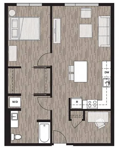 Floor plan 1B | One Bedroom