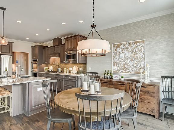 Gourmet kitchen with dining area