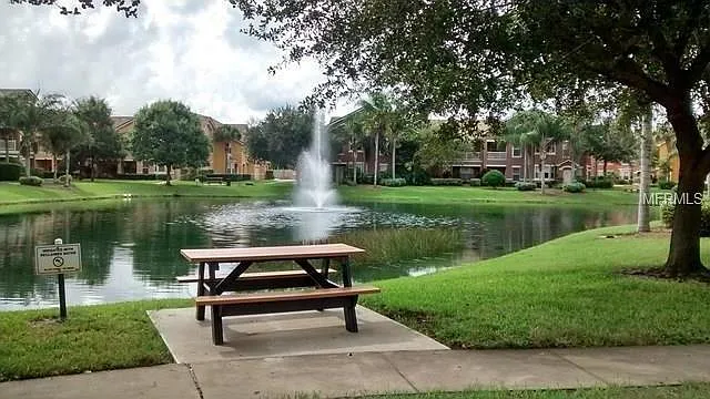 Mirabella with Peaceful Pond in center of complex