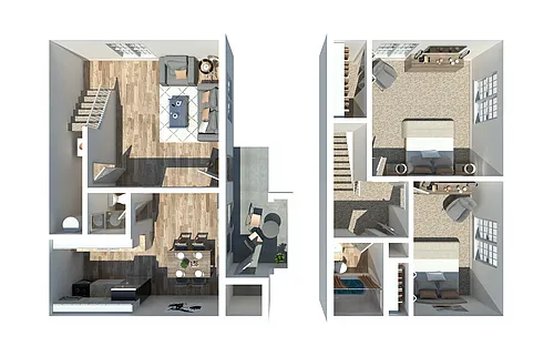 Floor plan Two Bedroom Townhome