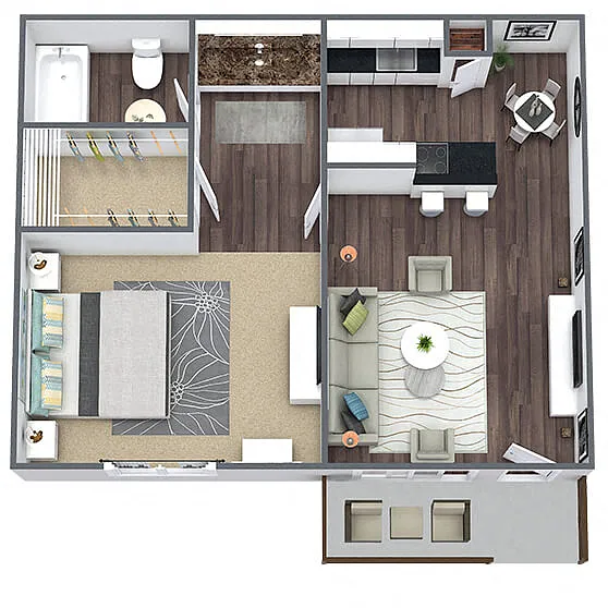 Floor plan 1 Bed 1 Bath