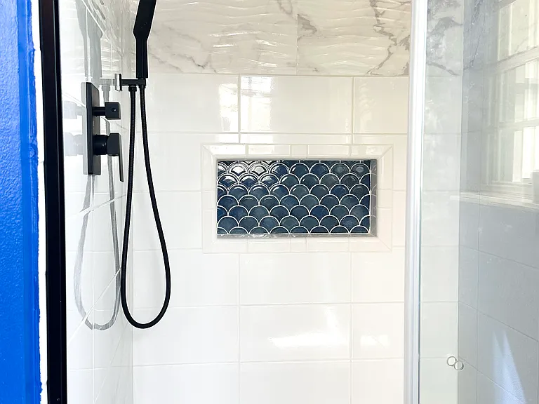 Remodeled master bathroom.