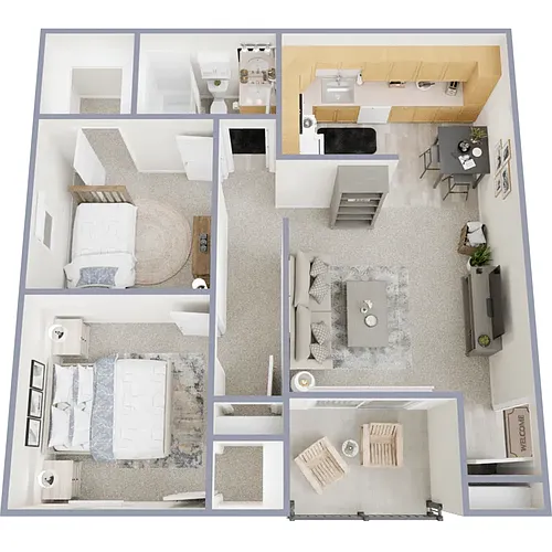 Floor plan Two Bedroom One Bath