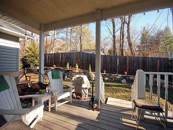Private back deck and yard