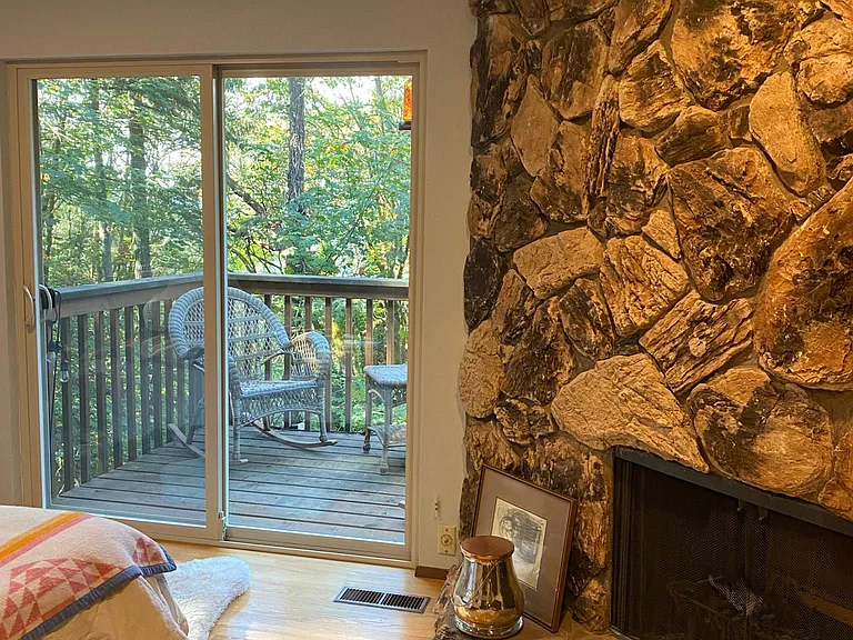 Master Bedroom Fireplace and Deck