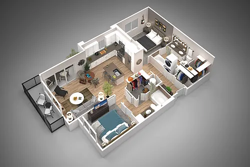 Floor plan 2 Bed/2 Bath