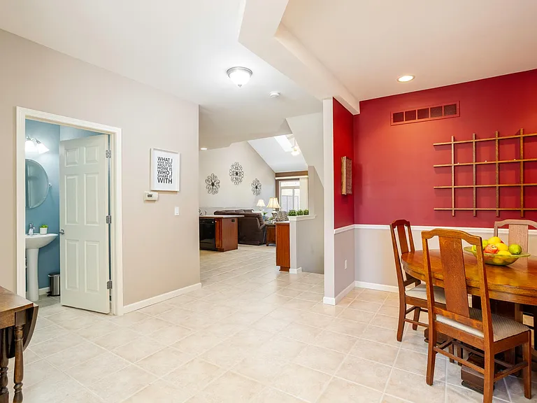 Entry foyer, Dining Room, and Half Bath