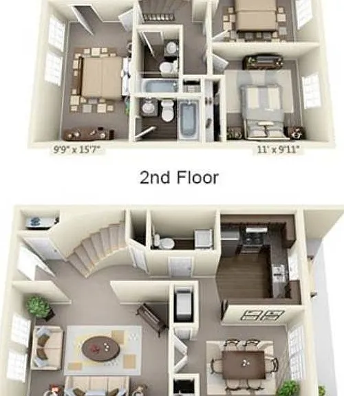 3 Bedroom | 2.5 Bath | 1500 SF 3 Bedroom | 2.5 Bath | 1500 SF