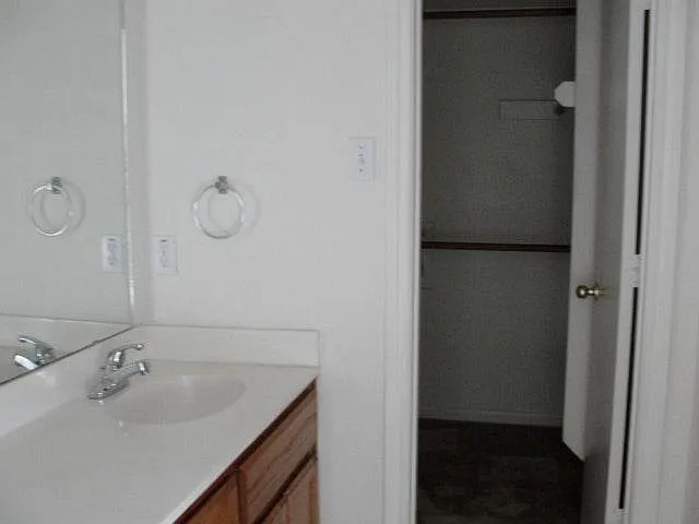 Double vanity, walk-in closet