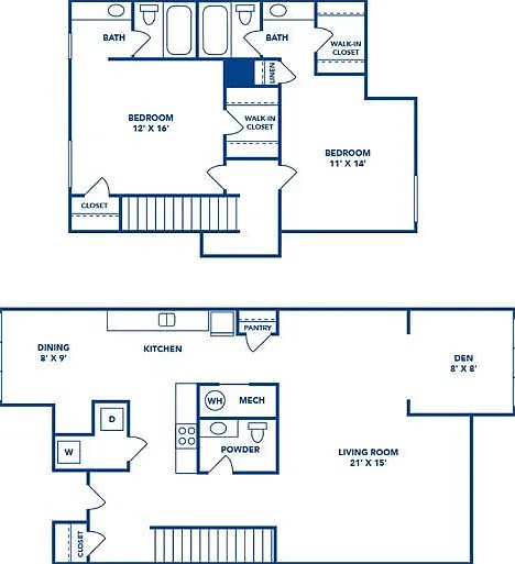 2 Bedroom | 2.5 Bath | Townhouse | 1479 SF 2 Bedroom | 2.5 Bath | Townhouse | 1479 SF