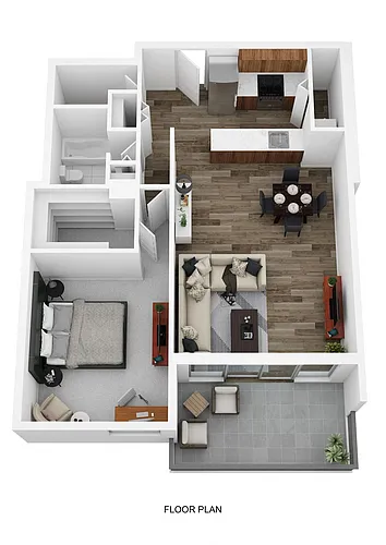 Floor plan 1 Bedroom 1 Bath Large