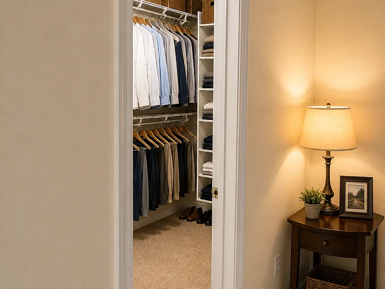 Master bedroom walk in closet