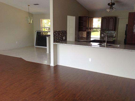 kitchen opens to family room