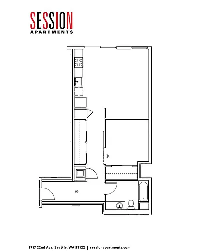 Floor plan Open 1x1 - B8