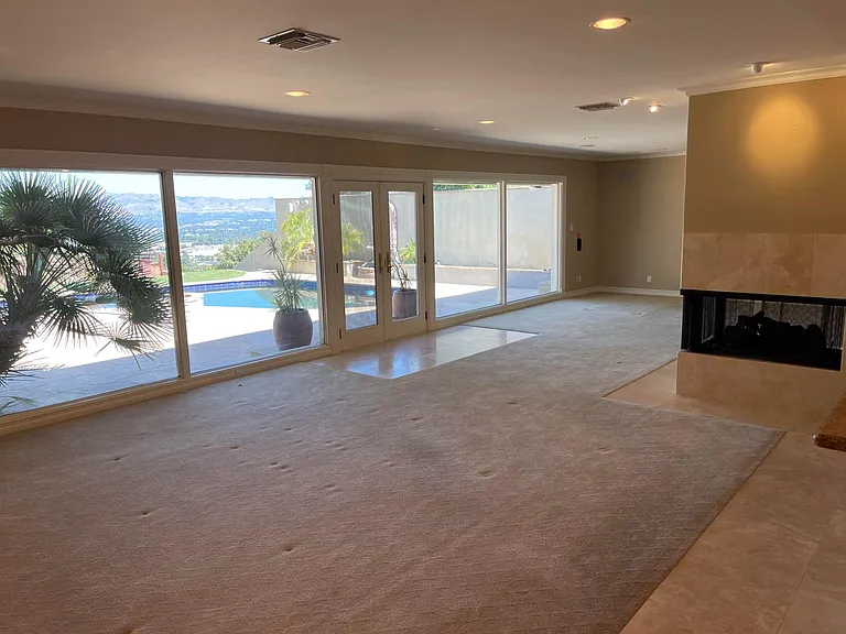 Livingroom view and dinning Area with a view and fireplace