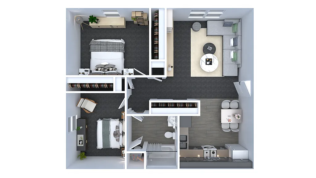 Floor plan 2-Bedroom Remodeled