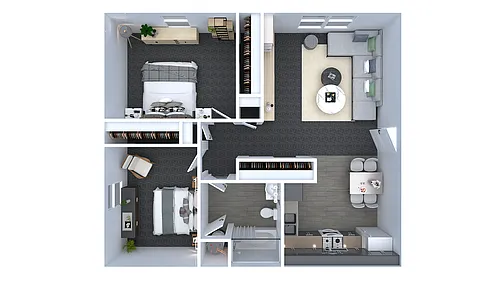 Floor plan 2-Bedroom Remodeled