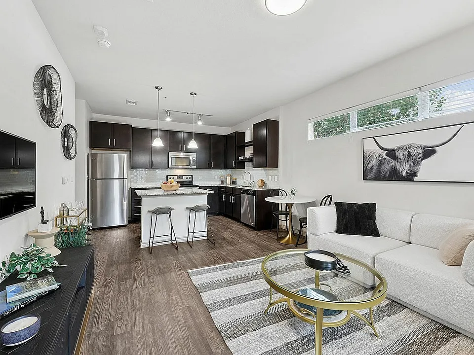 Living area connected to spacious kitchen