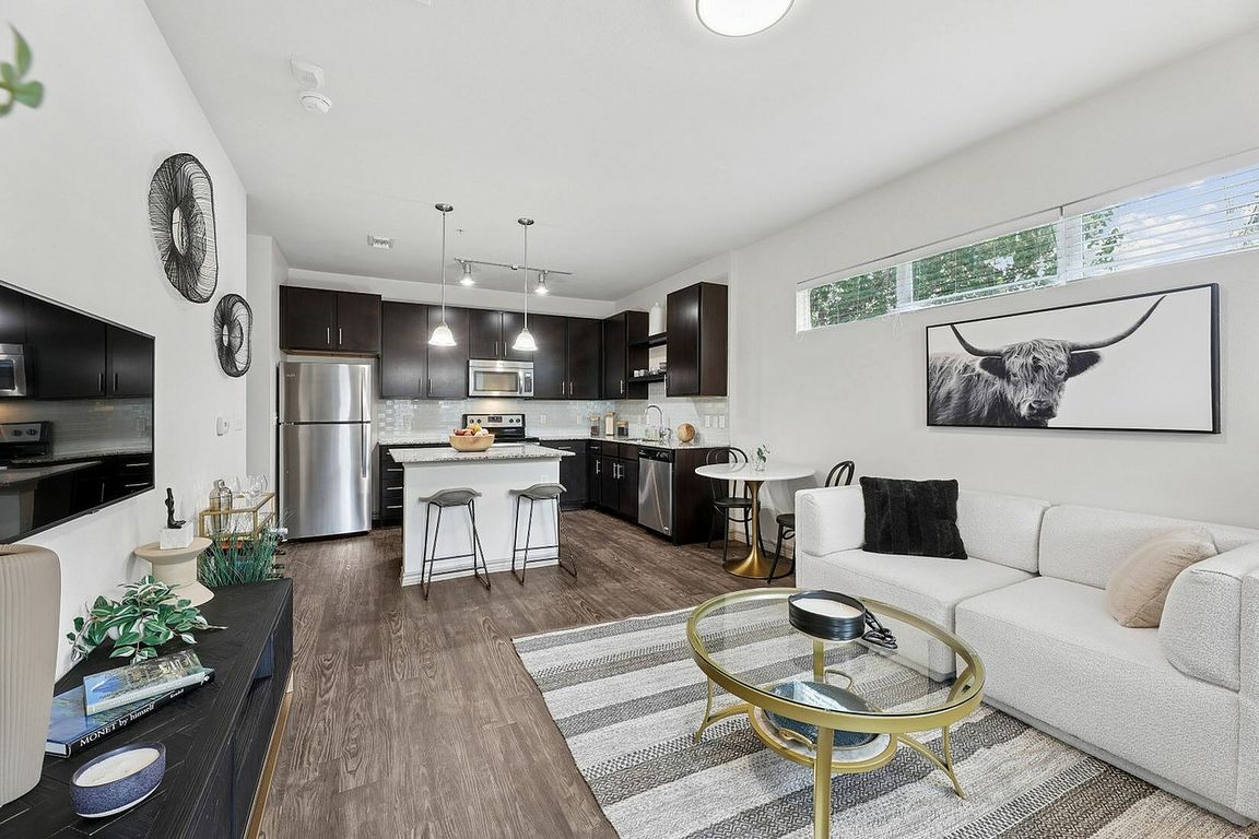 Living area connected to spacious kitchen