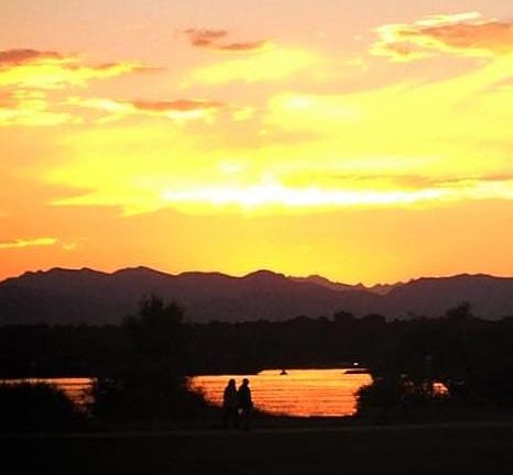East Side of Sloans Lake at Sunset with a View of the Rockie