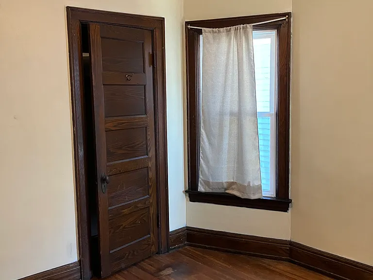 bedroom off of kitchen closet
