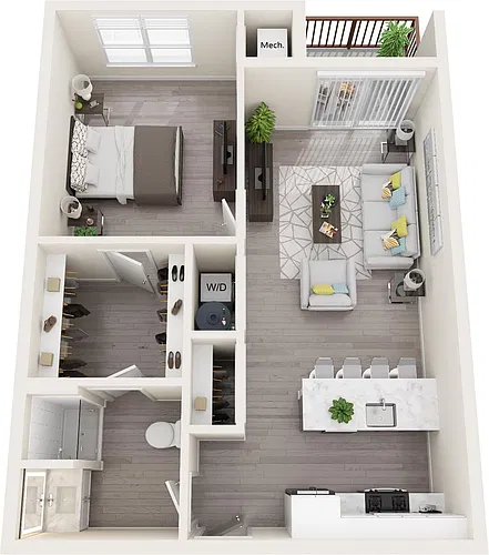 Floor plan Archer 1 Bed A