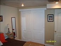 Nice big bedroom closet with shelves