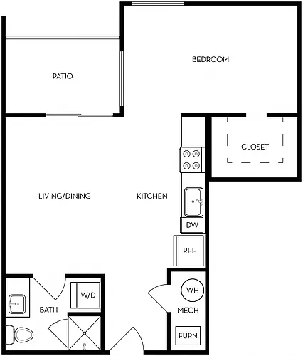Floor plan Studio 378 Sqft