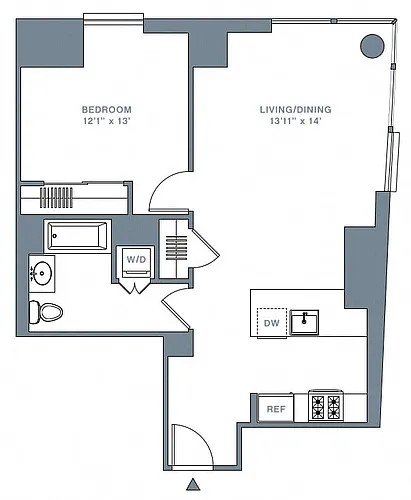 Floor plan 1 Bed_1 Bath-52-63 A