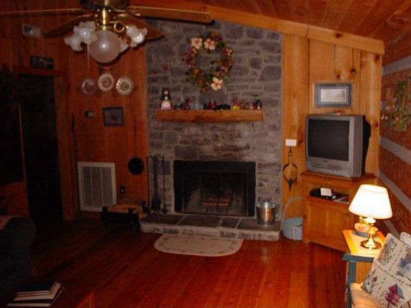 Wood burning fireplace