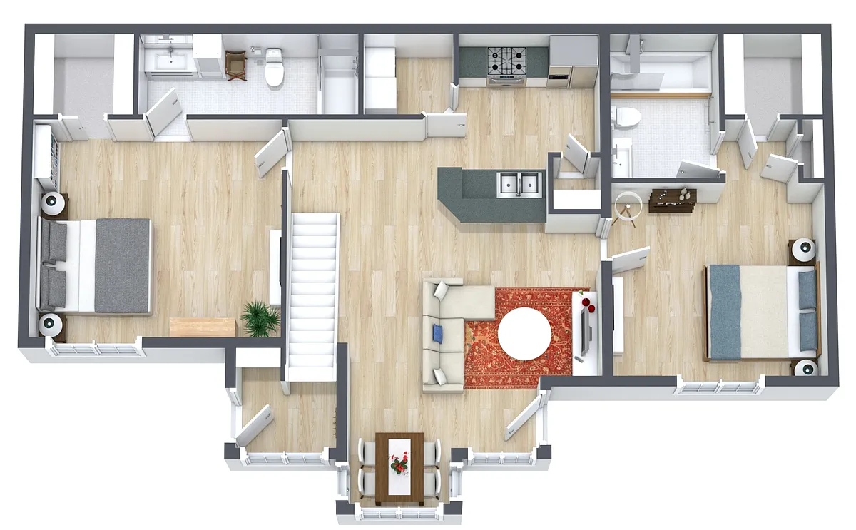 Floor plan Two Bed Two Bath