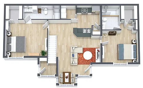 Floor plan Two Bed Two Bath
