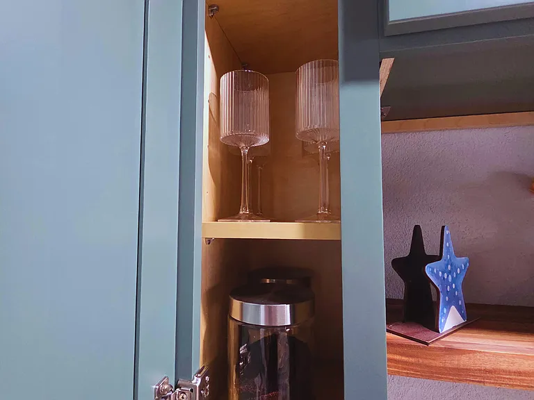 Elegant wine glasses and complimentary coffee to welcome you in comfort.