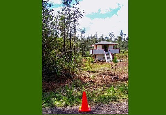 Looking at the cabin from the approximate left hand corner.