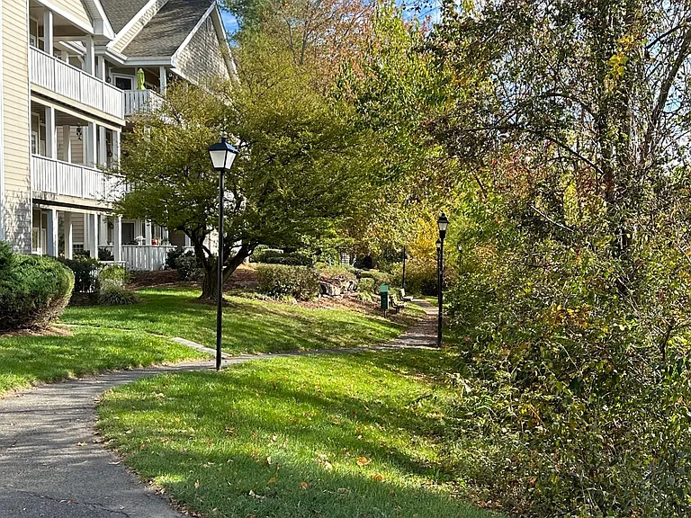 Walking path around the pond