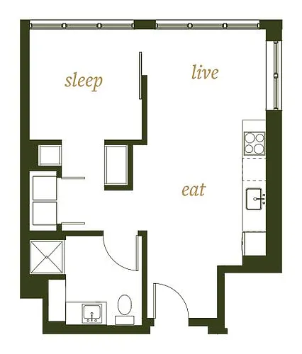 Floor plan One Bed E