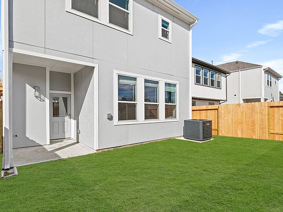 Covered patio in backyard