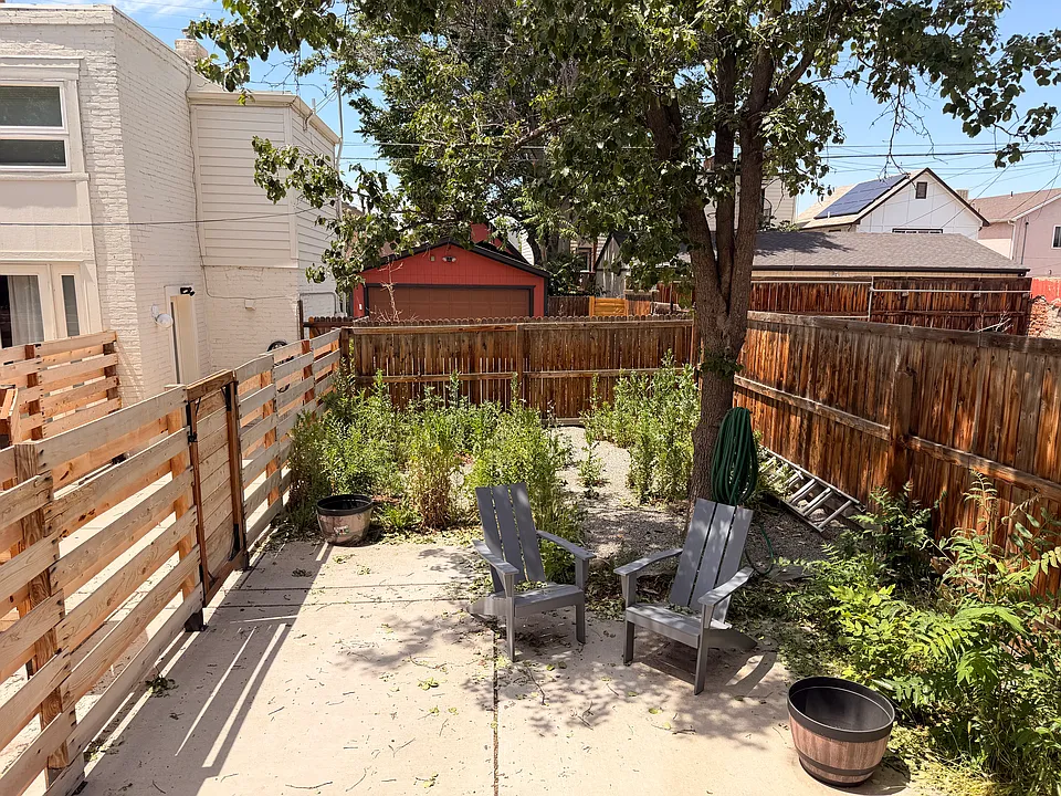 Private, fenced backyard