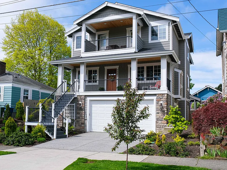 House street view; the rental unit entrance is to the left side of the house via private walk way