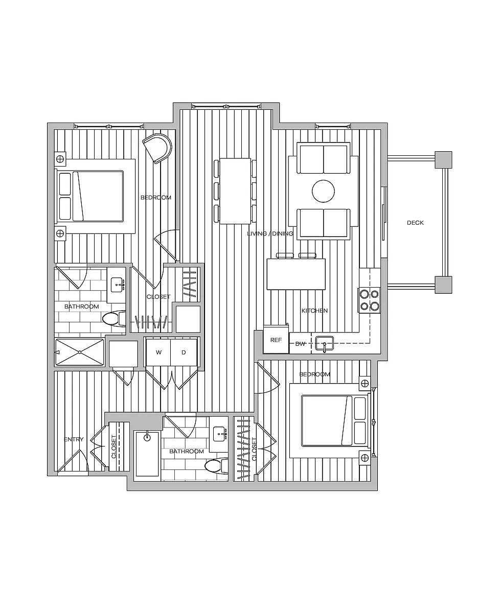 Floor plan 2 Bed 2 Bath