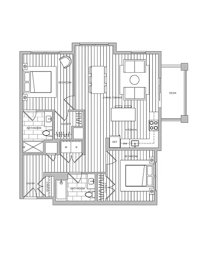 Floor plan 2 Bed 2 Bath