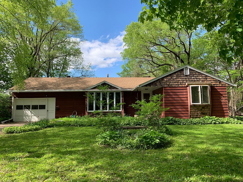 Front yard, attached garage