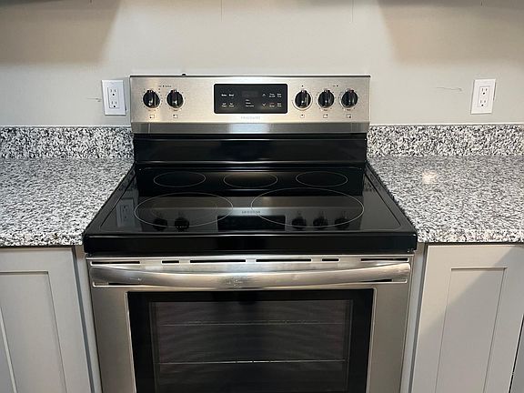 Stainless steel appliances and granite countertops