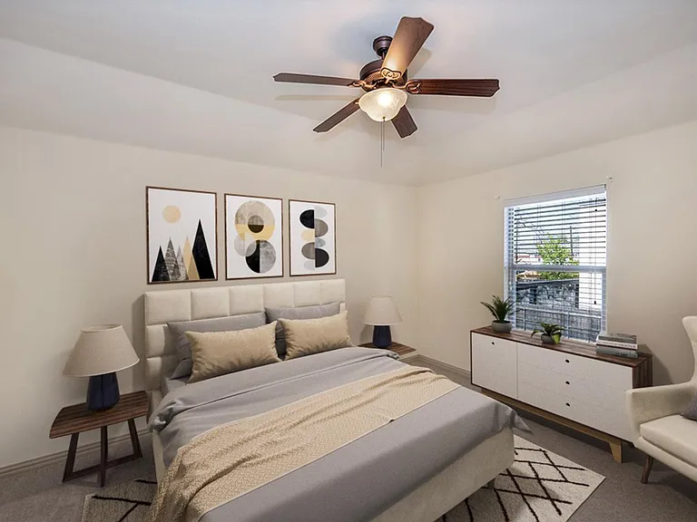 Bedroom 3. This image shows a virtually furnished space. Bedrooms come unfurnished.