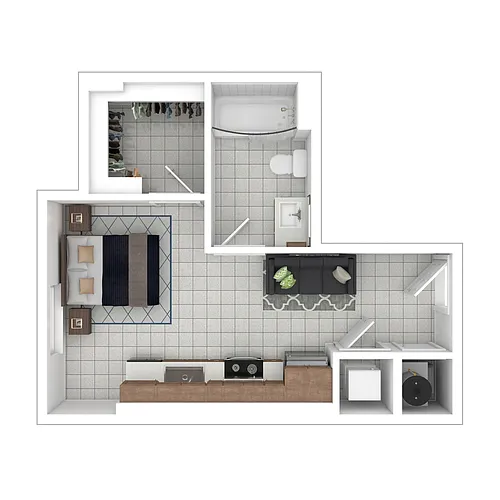 Floor plan Studio / One bath